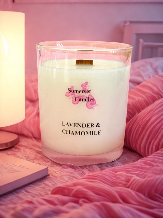 Lavender & Chamomile Candle Jar, De-stress, Soothing, Relaxing, Wellbeing