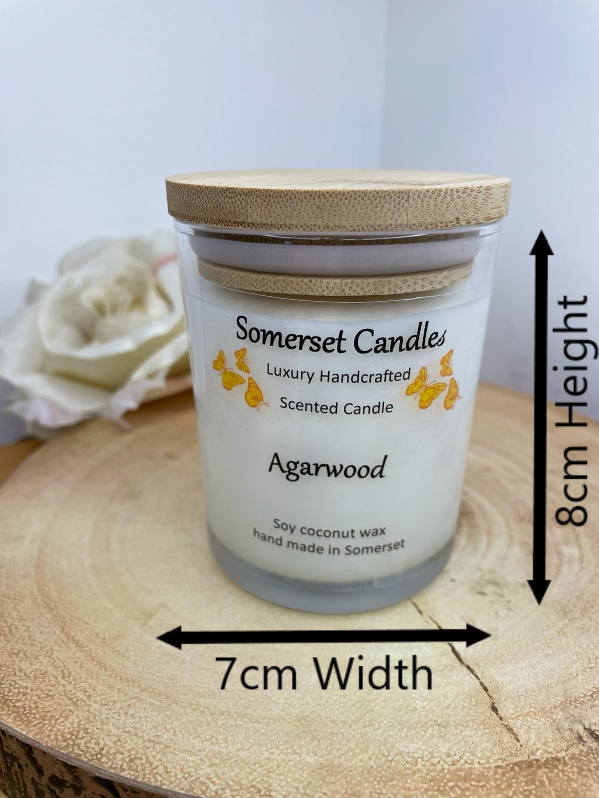 Scented Soy Candle Agarwood Dimensions