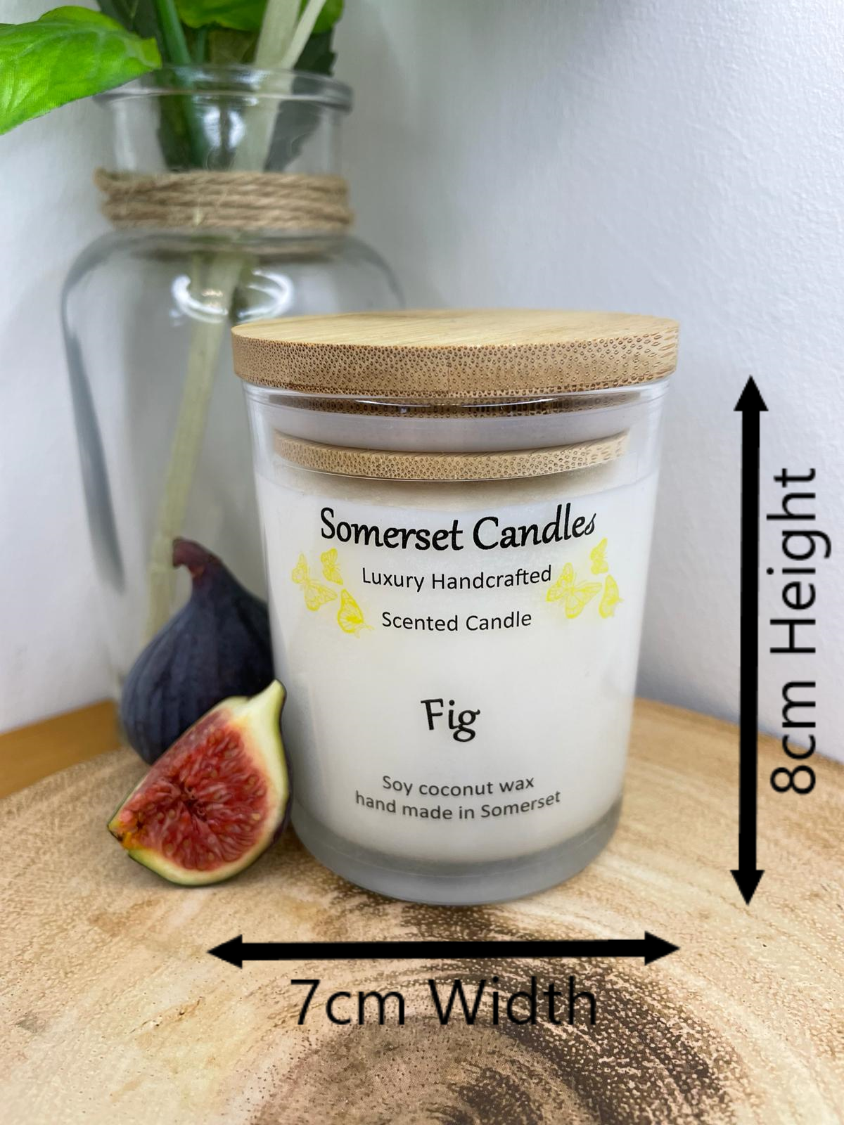 Scented Soy Candle Fig with measurements